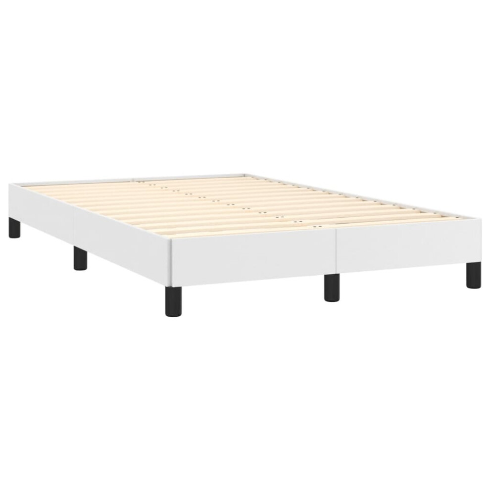 vidaXL Bed Frame Bed Base Bedstead White 120x190 cm Small Double Faux Leather