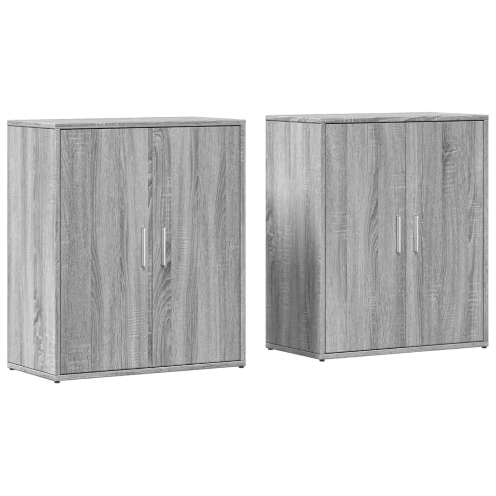 vidaXL Sideboards Cupboard Cabinet Highboard 2 pcs Grey Sonoma Engineered Wood