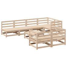 vidaXL Garden Sofa Set 8 Piece Outdoor Sofa Set Corner Sofa Solid Wood Pine