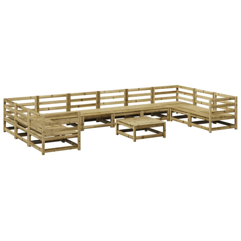 Vidaxl Garden Sofa Set 11 Piece Outdoor Corner Sofa Impregnated Wood Pine