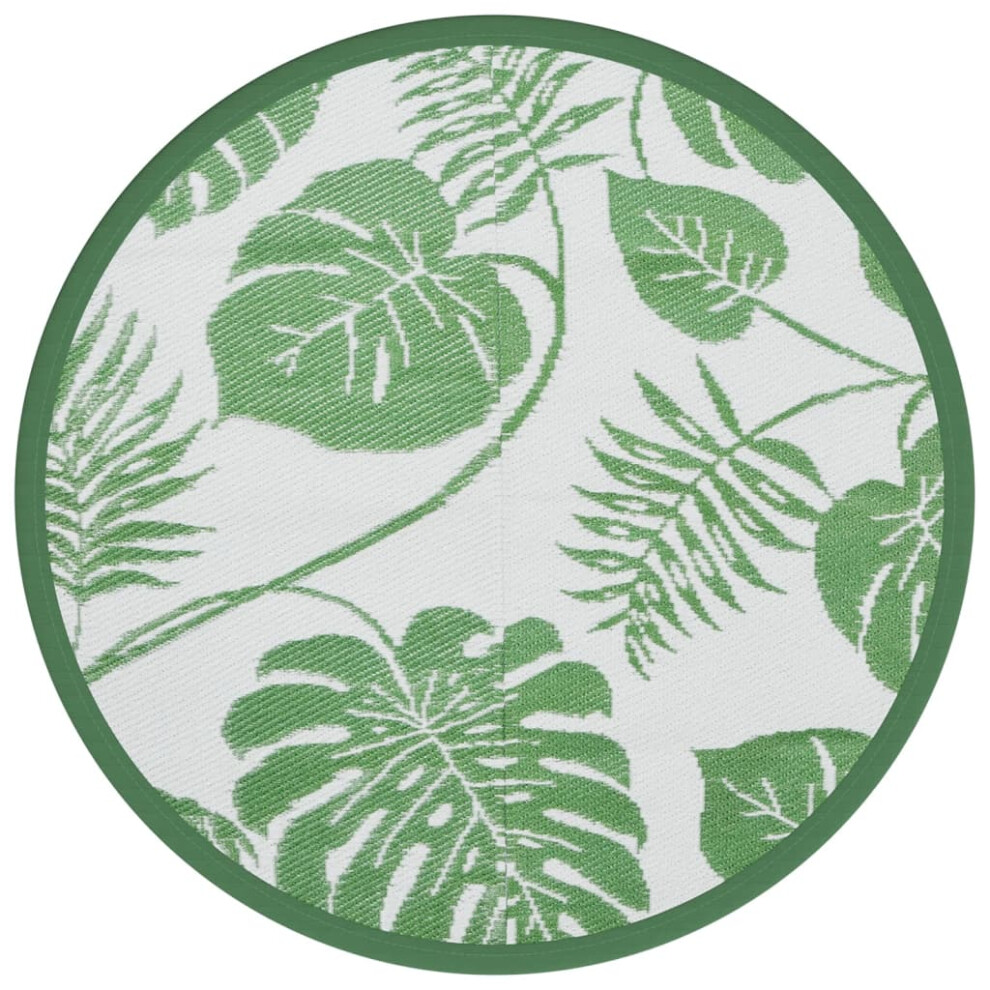 vidaXL Outdoor Carpet ARAKIL Green Ø160 cm PP Balcony Carpet Outdoor Blanket Rug