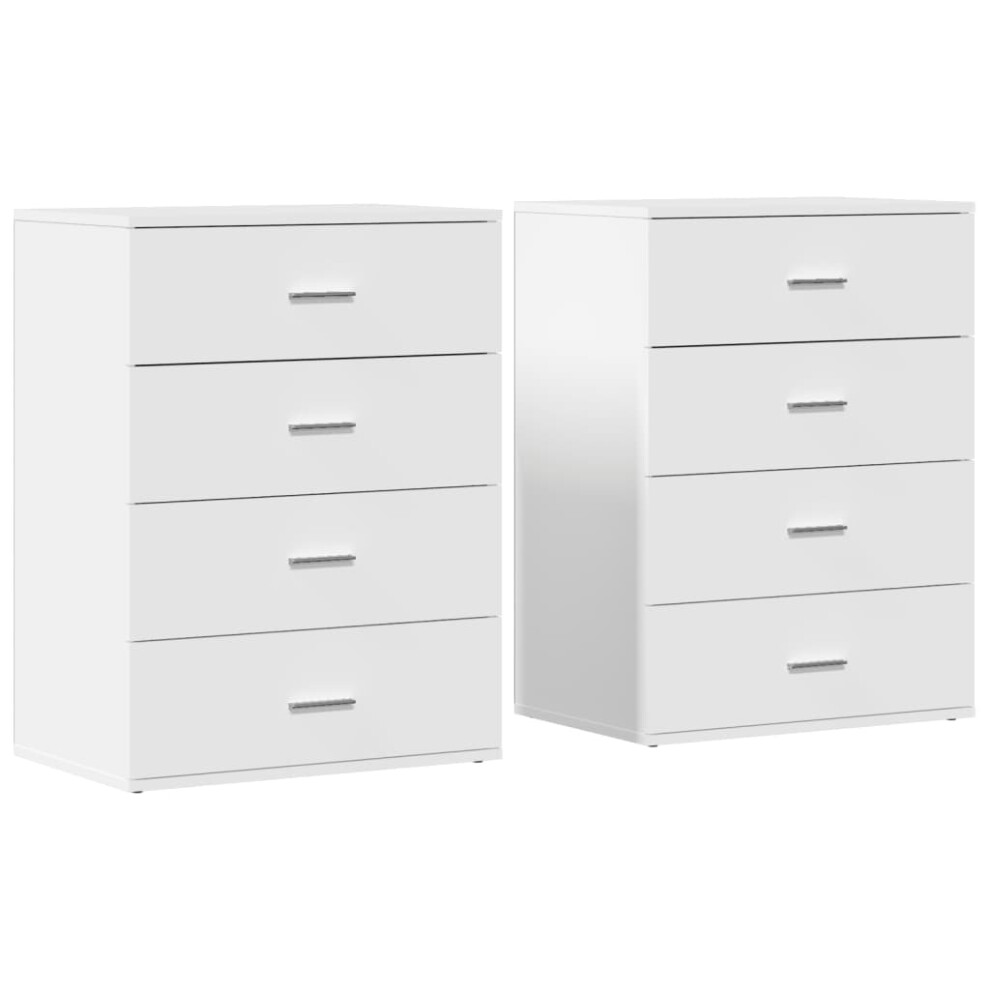 vidaXL Sideboards Cupboard Side Cabinet Highboard 2 pcs White Engineered Wood