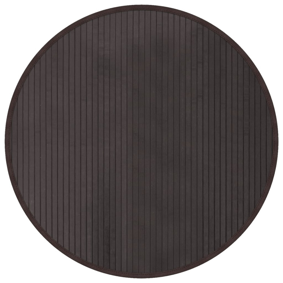 vidaXL Rug Floor Mat Area Rug Hallway Carpet Runner Round Dark Brown Bamboo