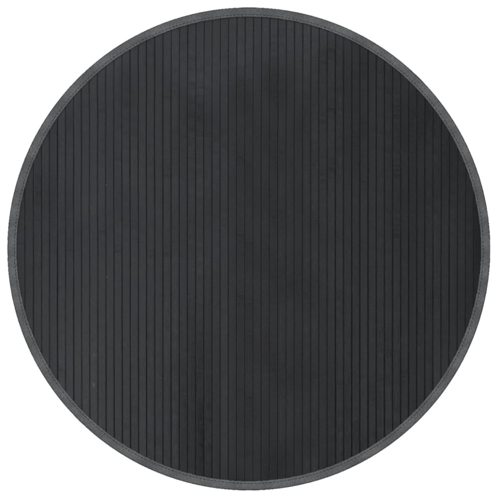 vidaXL Rug Floor Mat Area Rug Kitchen Hallway Carpet Runner Round Grey Bamboo