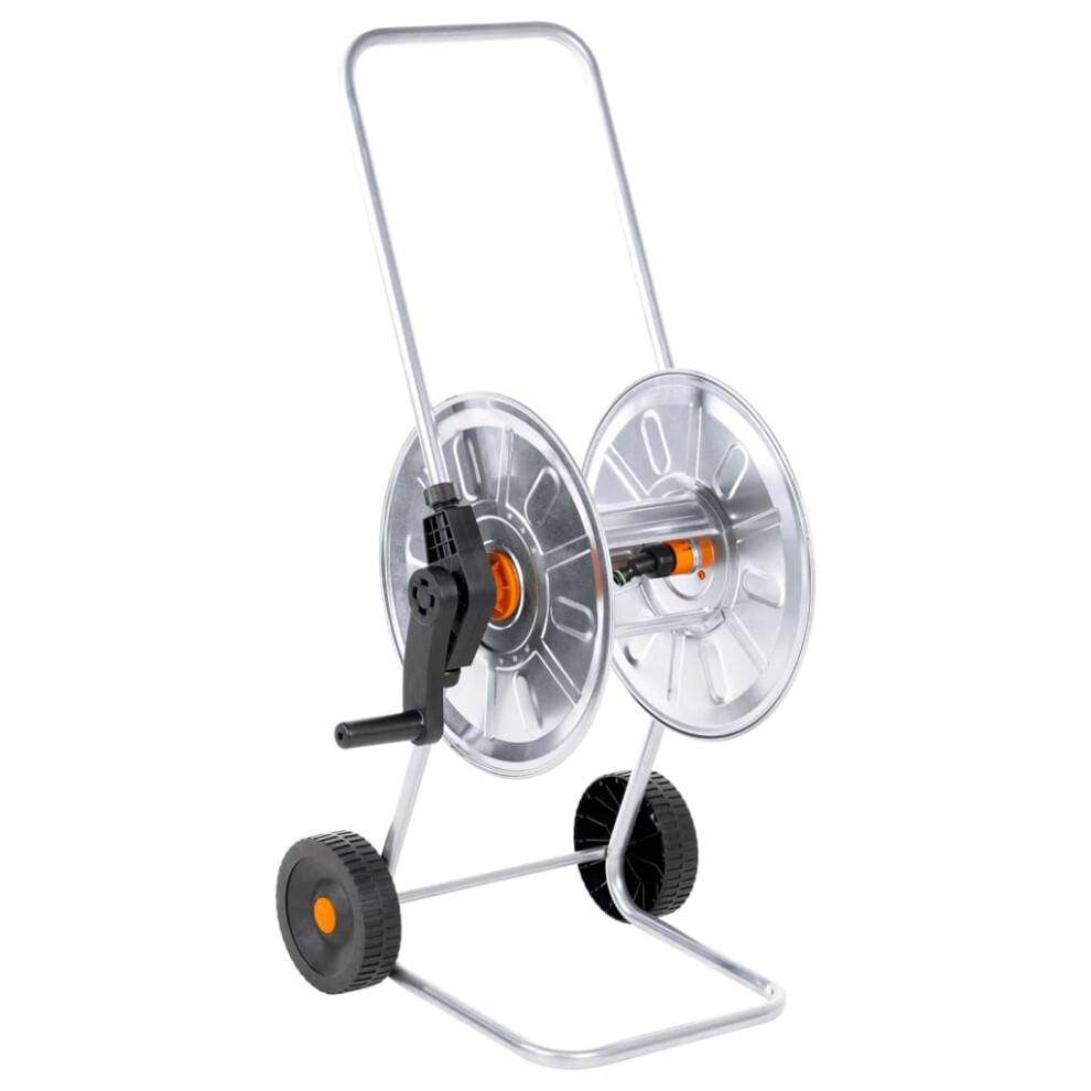 Vidaxl Hose Reel Cart For 50 M 1/2" Or 35 M 3/4" Hose Cart Hose Trolley Steel