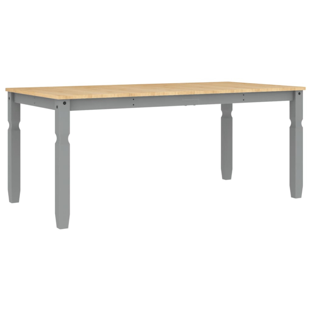 vidaXL Dining Table Dining Room Kitchen Dinner Table Grey Solid Wood Pine