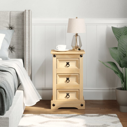 VidaXL vidaXL Bedside Cabinet Nightstand Bed Side Table Bed Cabinet Solid Wood Pine 2