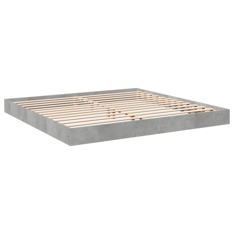 vidaXL Bed Frame Bed Base Bedstead Concrete Grey 200x200 cm Engineered Wood