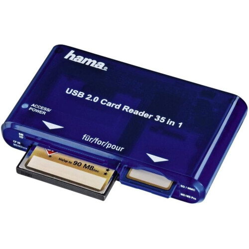 Hama Hama 35 in 1 USB 2.0 Multi Card Reader, Blue