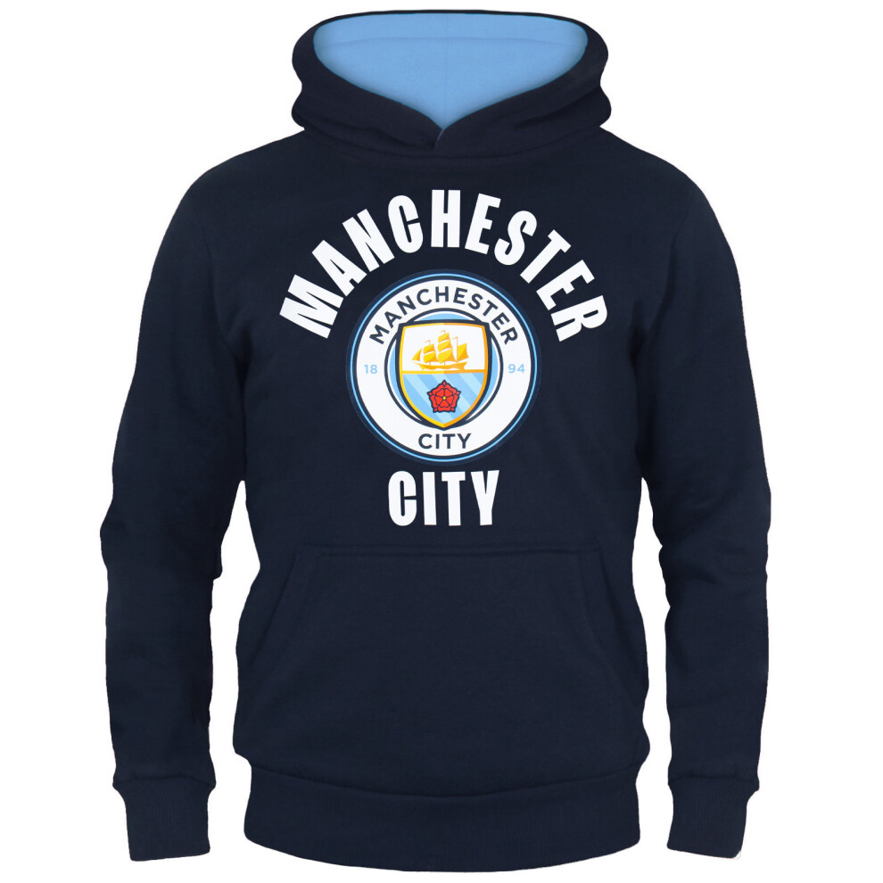 (10-11 Years) Manchester City FC Official Football Gift Boys Fleece Graphic Hoody