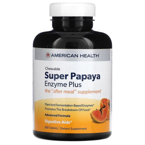 American Health, Ψιλοψυγές Σούπερ Παπάγια Ενζύμες Πλάς, 360 Tablettes