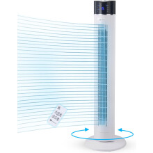 (White) 43" Oscillating Tower Fan with Air Purifier & Aroma Function, 3 Cooling Fan Speeds, Large LED Display, 8-Hour Timer, Portable Floor Bladeless Fan