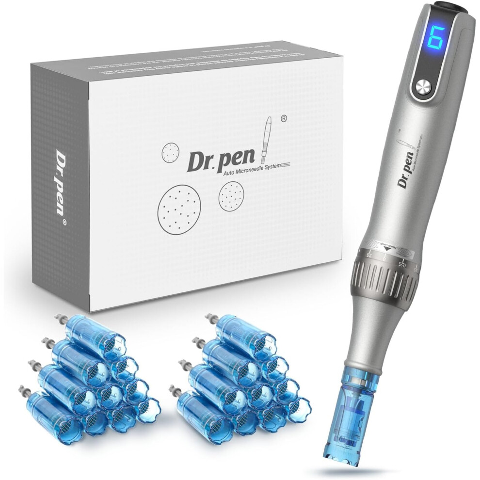 Dr.Pen Ultima M8S Microneedling Pen, Wireless Microneedle Skin Care Tool - with 20 Replacement Cartridges