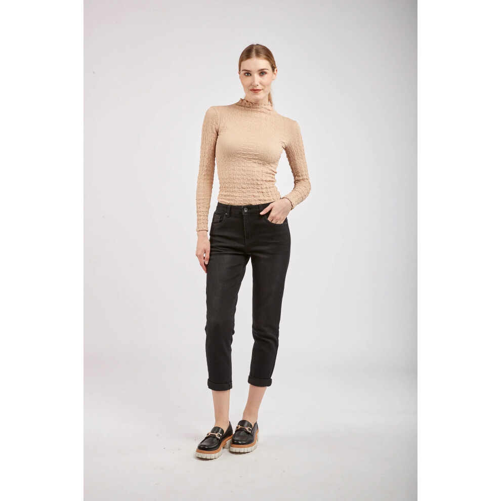 (10) Toxik3 Women's High Waist Boyfriend Jeans - Black