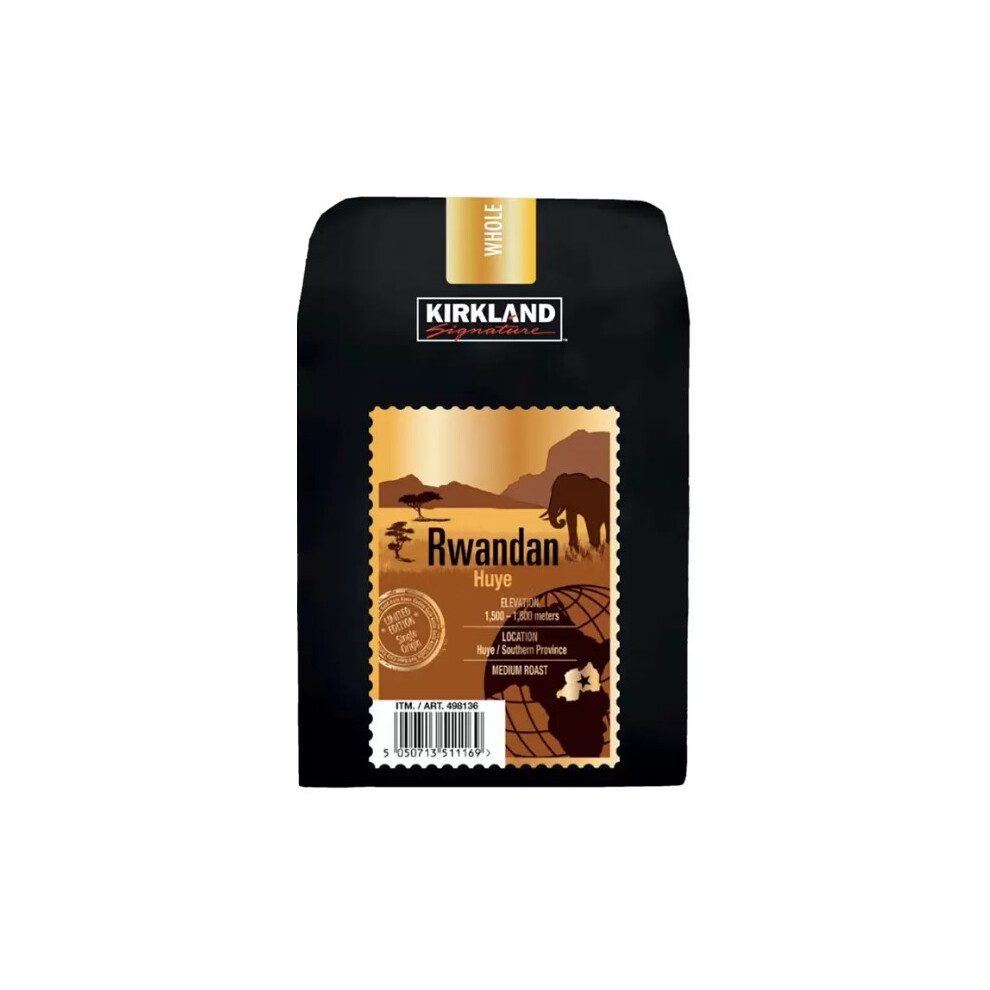 Kirkland Signature Rwandan Medium Roast Whole Coffee Beans, 907g