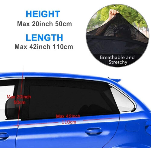 Car Side Window Sun Shade 2Pack, Sun Shade Blocking Mosquito Net 1