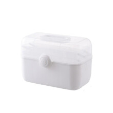 (B, 34x21.5x22.5cm) 3 Layers Large Capacity Family Medicine Organizer Box Portable First Aid Kit Medicine Storage Container Family Emergency Kit Box