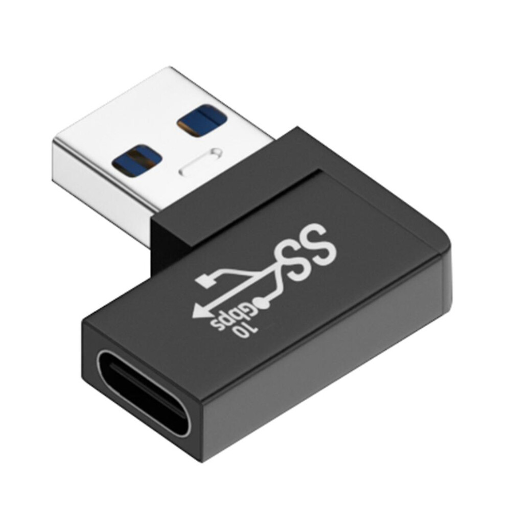 (Side Curved Front) Usb 3.0 Male To Type C Female Left Angle 90 Degree Adapter 10Gbps For Laptop 7669443032769