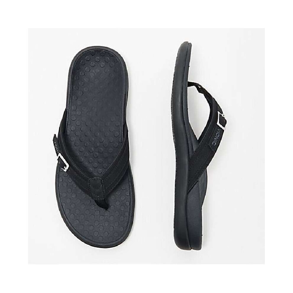 (Black, Foot length26cm/10.23in) Womens Arch Support Soft Cushion Flip Flops Thong Sandals Slippers Shoes Summer