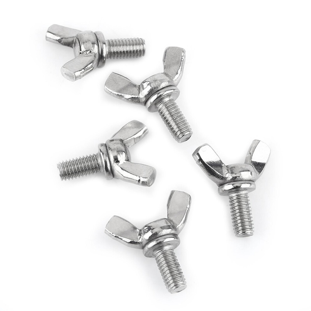 5 Pcs M6 Wing Bolts Wing Screw Stainless Steel Wing Bolts Screw Thumb Hand Screws[M6*16Mm] 7669443048418