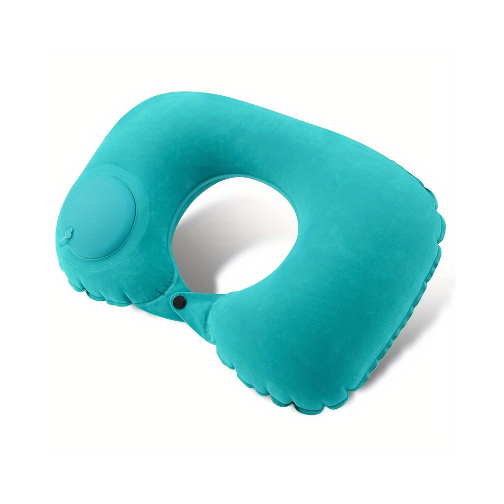 Flemye (Green) Inflatable U-Shaped Pillow, Travel Portable Cervical Spine Neck Pillow Nap Pillow, Travel Neck Pillow Airplane Pillow Green