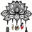 (Black) 1pc Flower Shape Wall Mounted Coat Rack Metal Wall Art 1