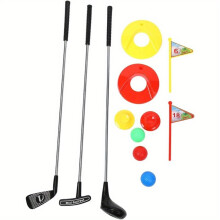 (Polychrome) Kids Golf Set Children's Golf Club Set 10 Pieces. Golf Pro Set Golf Toy Set Toys