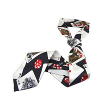 Black Background Poker Dice Printing Tie Fashion Magician Necktie Creative Dress Up Costume Props Party Supplies