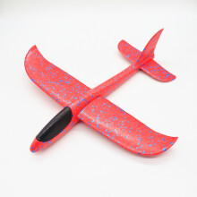 (Red) 48cm Large LED Airplane Aeroplane Toy Light Foam Outdoor Throwing Flying