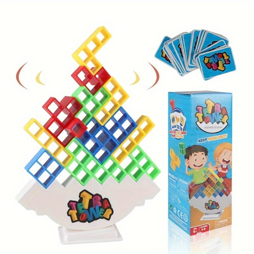 (24 pcs blocks) Tetra Tower Balance Stacking Blocks Desktop Game, Balance Game 1