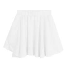(White, M) Girls Kids Ballet Dance Skirt Sheer Chiffon Ballet Tutu Gymnastics Leotard Wrap Skirts Dancing Dress