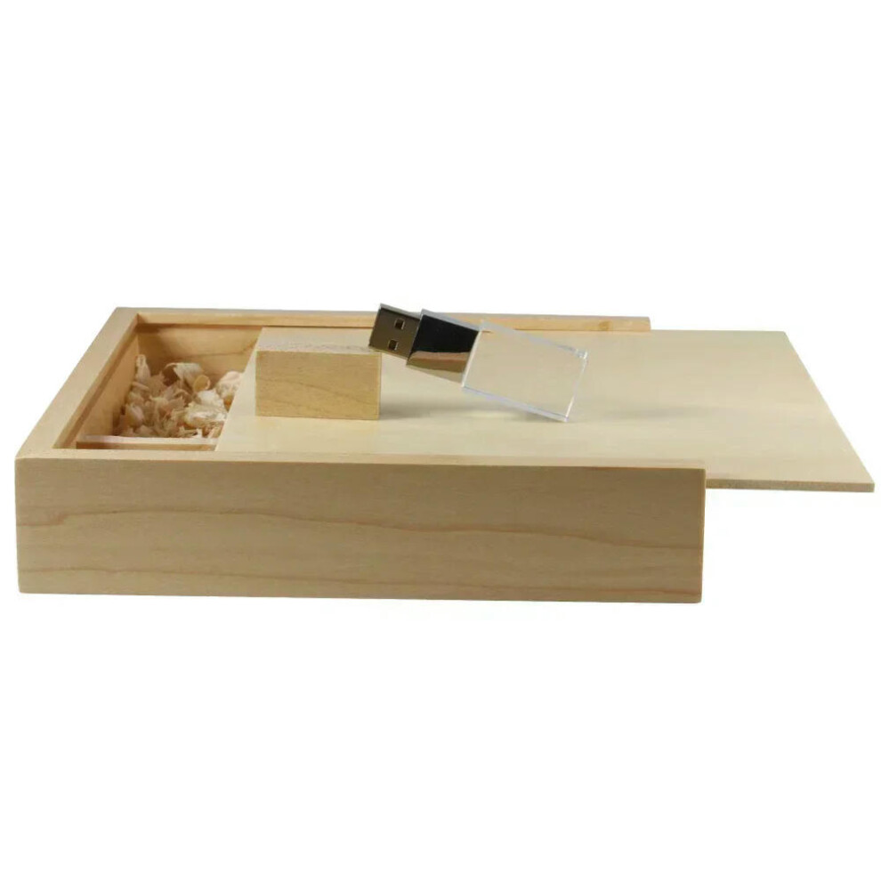 (32GB, Maple BOX and USB C) JASTER Maple Photo Album Wood USB+Box Memory Stick Pendrive 8GB 16GB 32GB 64GB 128GB Photography Gift Free LOGO (170*170*35 MM)