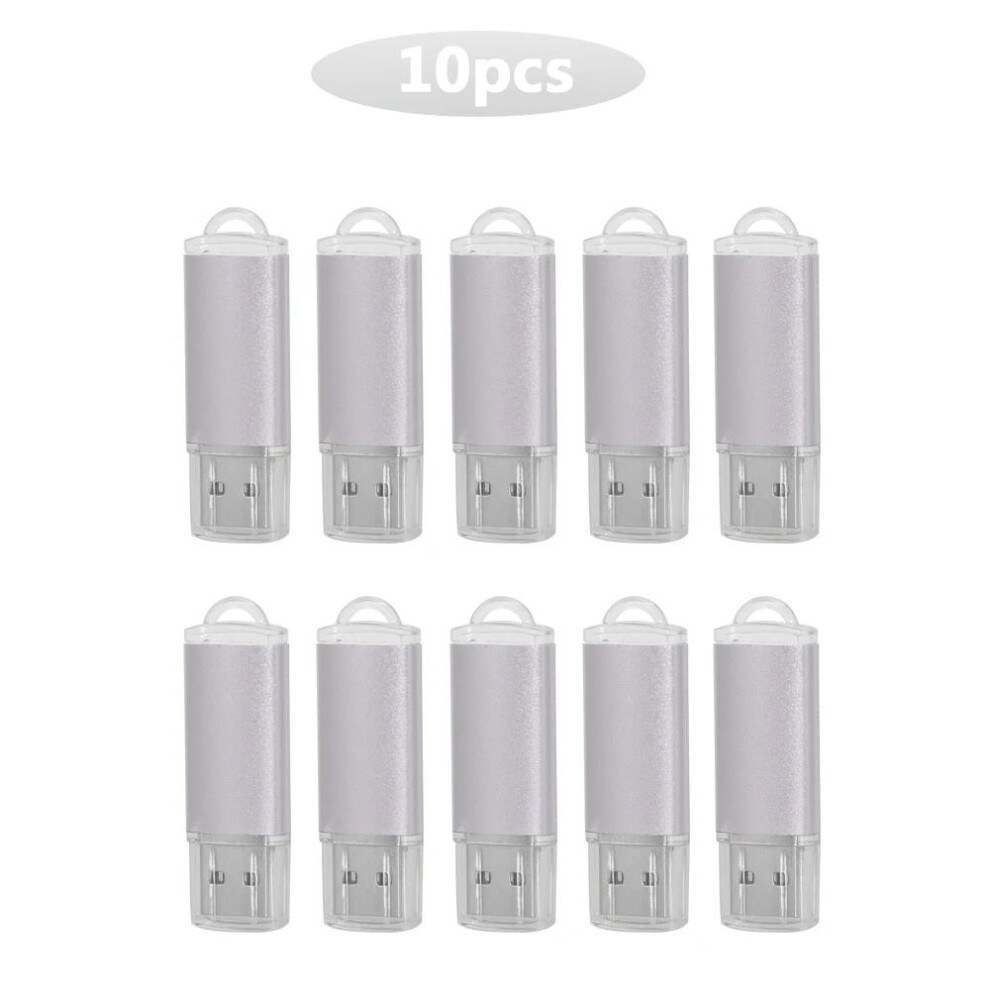 (8GB  x10pcs, Silver USB 2.0) 10PCS/lot Colour USB 2.0 USB Flash Drive 8GB 16GB 32GB 64GB USB Stick Pen Drive 1GB 2GB4GB Pendrive for Smart Phone/PCCu