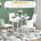 Homcom HOMCOM Foldable Dining Table, Round Drop Leaf Table, Wood Legs, White 4