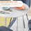 Homcom HOMCOM Foldable Dining Table, Round Drop Leaf Table, Wood Legs, White 5