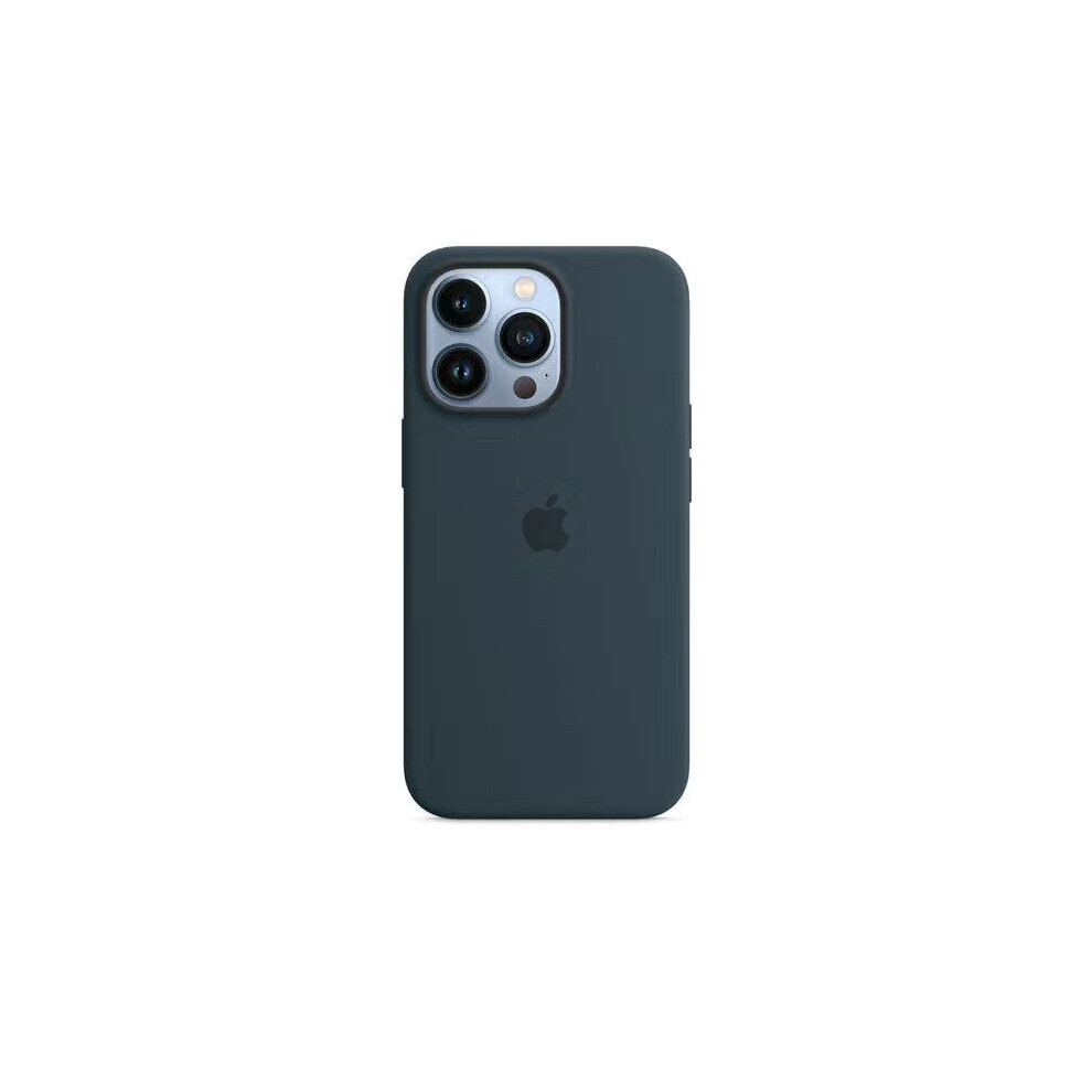 (Dark blue) Silicone Case with MagSafe for Apple iPhone 13