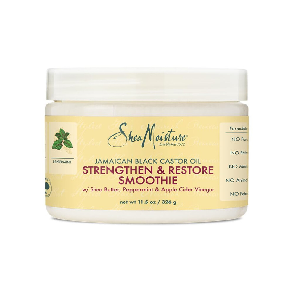 Black/Cream Sheamoisture Jamaican Castor Oil Strengthen & Restore Smoothie With Shea Butter 326G
