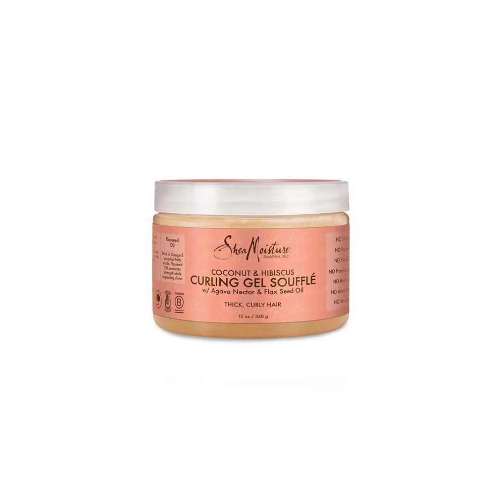 SheaMoisture Coconut & Hibiscus Curling Gel SoufflÃ© no silicones or sulphates for thick, curly hair 340g