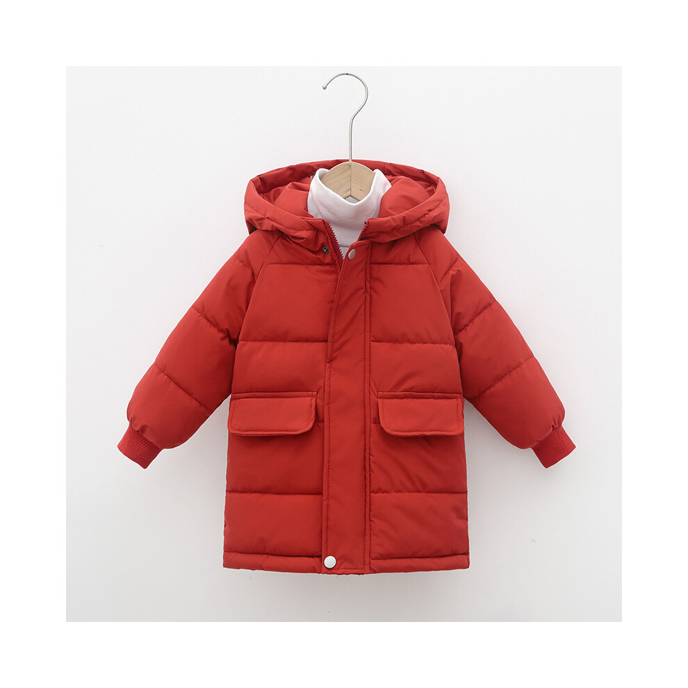 (Red, 4-5Years) Kids Boys Girl Coats Jacket Outwear Winter Long UK