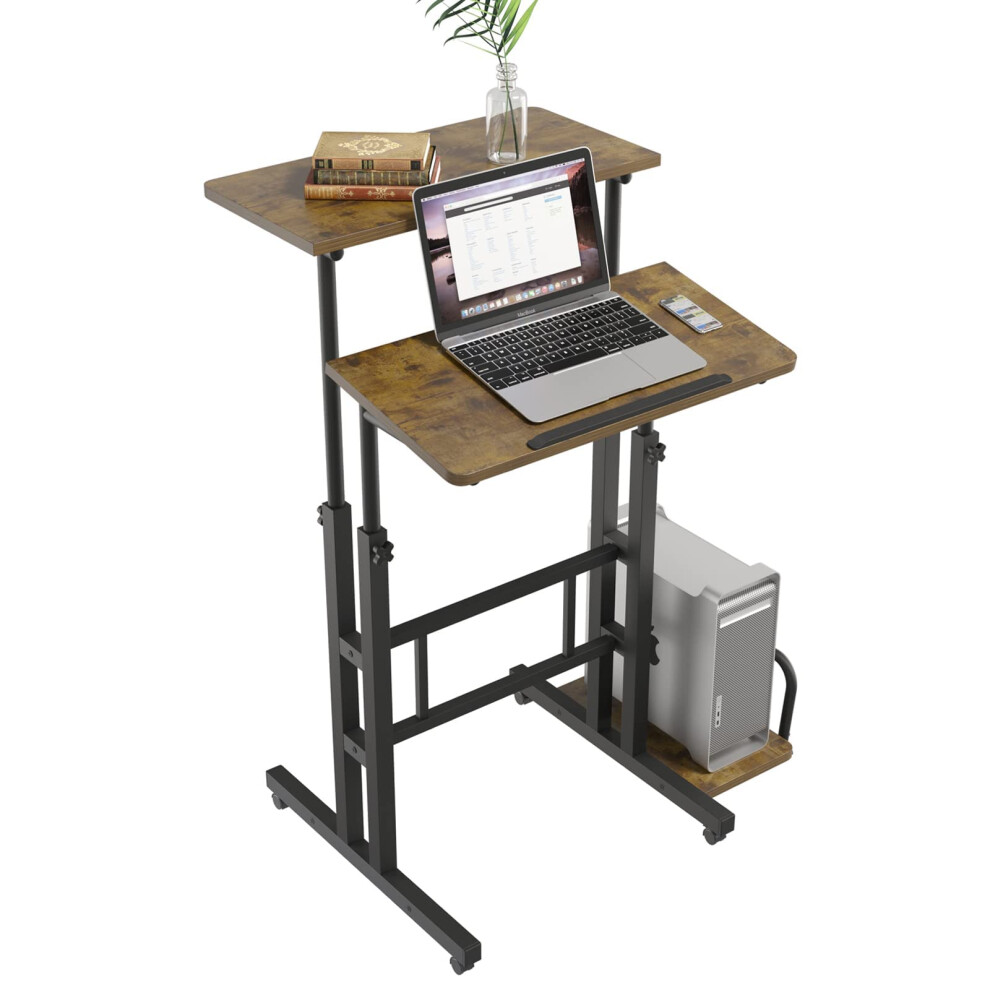 Height-Adjustable Computer Desk Rolling Mobile