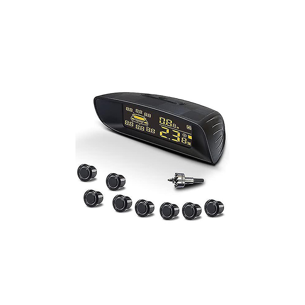 Car Car Reversing Radar System With 8 Parking Sensors Kit Distance Detection Lcd Distance Display Audible Warning 7669443079252
