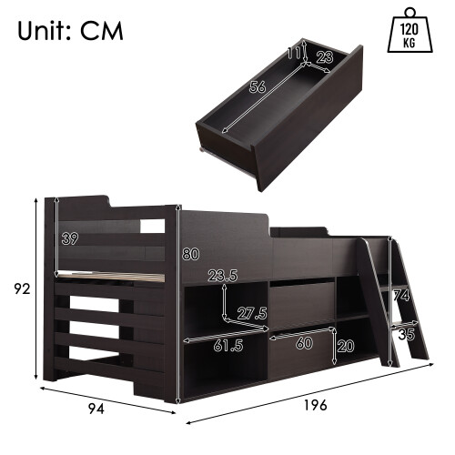 3FT Single Children's Wooden Bed -Frame Only 1
