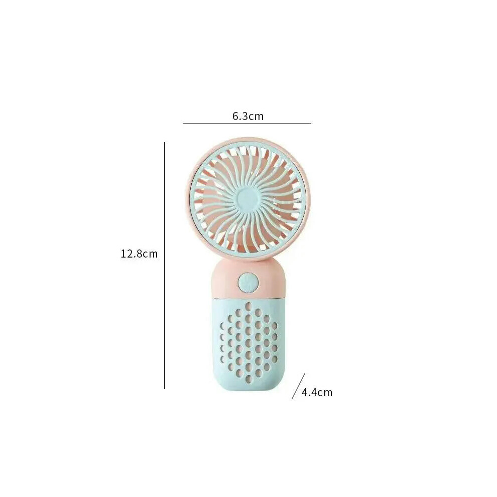 (blue) 2024 New Handheld Charging Fan Cartoon Cute Small Student Charging Small Fan Portable Mini USB Fan Mini Pocket