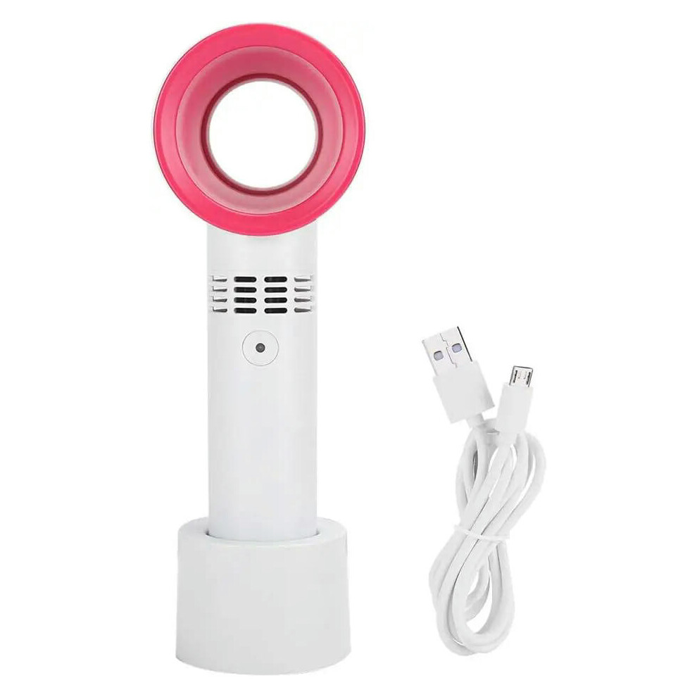 (WHITE) 1pc USB Rechargeable Bladeless Handheld Fan - Portable Mini Desk Fan With 3 Speeds For Travel, Camping, Office and Bedroom use