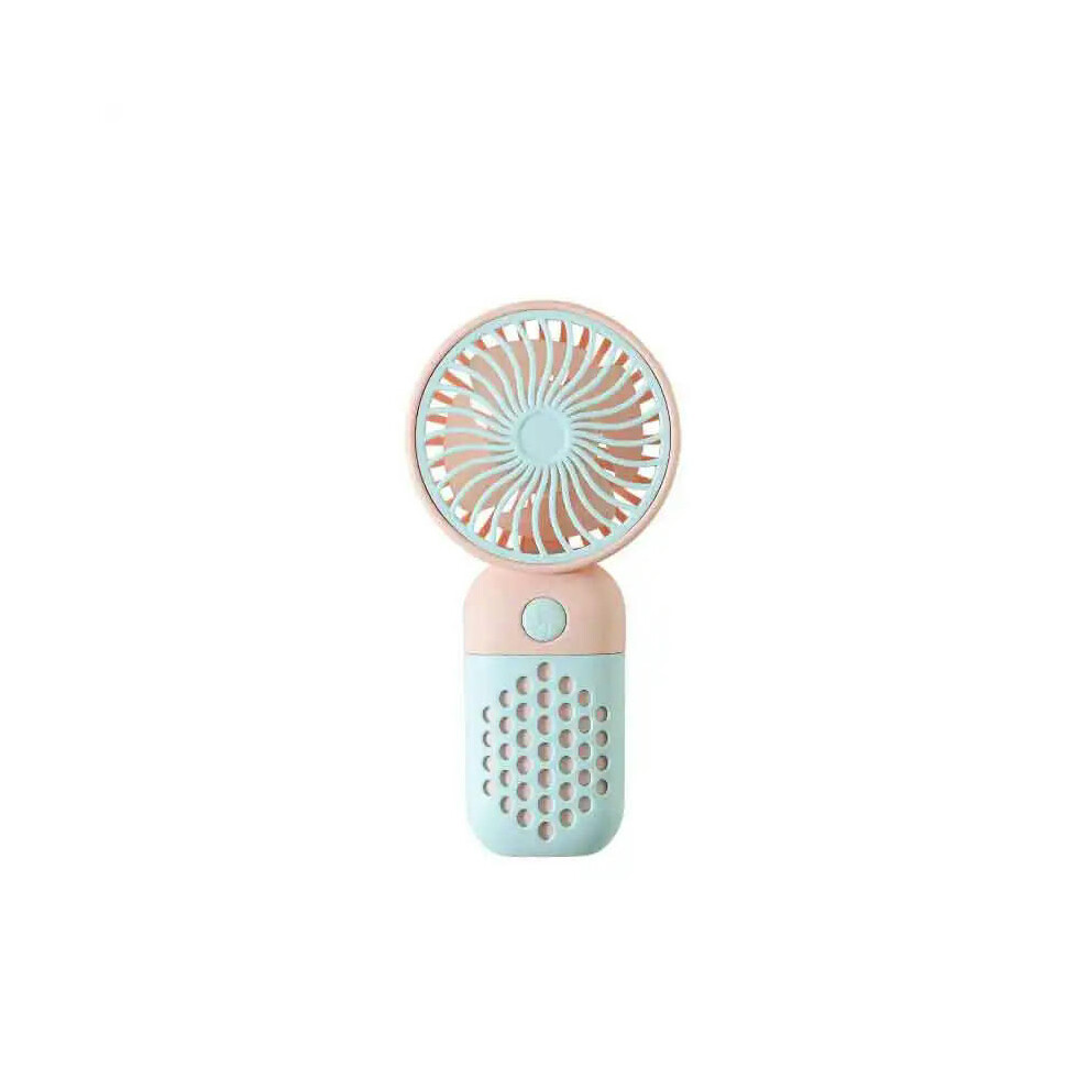 (blue) Cute USB Mini Fan Portable Handheld Fan Rechargeable Mini Handy Fan Pocket Size Low Noise Small Electric Fan Student Dormitory