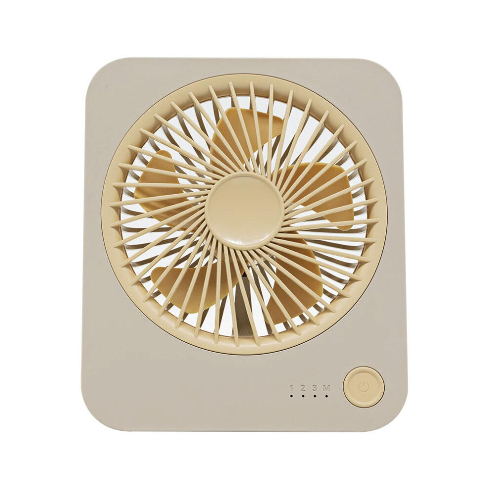 (Khaki) New Portable Desktop Fan Ultra-Thin Powerful Silent Air Circulator Fan Mini USB Ventilator Fan for Office Home Bedroom Dormitory