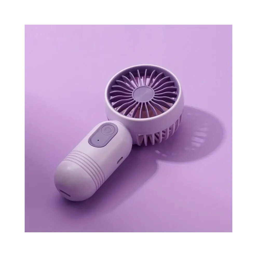 (PURPLE) USB Rechargeable Mini Portable Fan With 3 Speeds - Lightweight Handheld Fan - Perfect For Office, Outdoor, Travel, And Camping