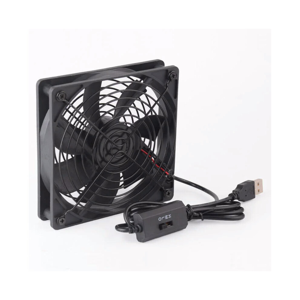 (1 Fan) 120Mm 5V USB Powered PC Router Fans With Speed Controller High Airflow Cooling Fan For Router Modem Receiver