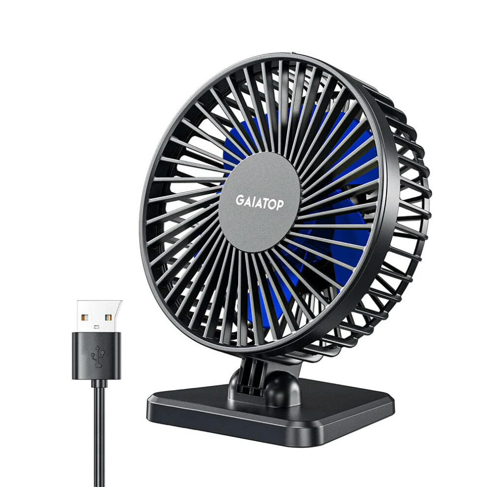 (Blue) GAIATOP Mini USB Desktop Fan Portable Fan Desktop Office USB Quiet Cooling Fans Three Speed Adjustment Suitable For Home Office