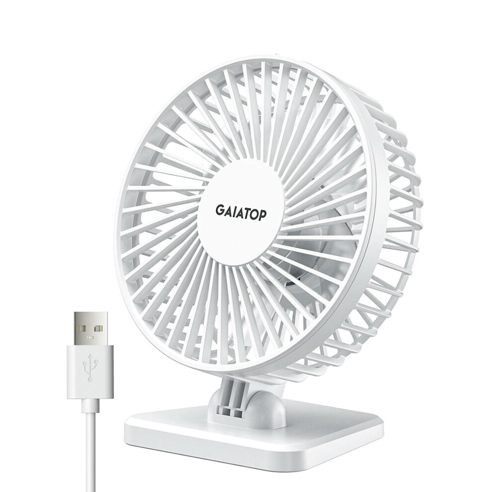 (white) GAIATOP Mini USB Desktop Fan Portable Fan Desktop Office USB Quiet Cooling Fans Three Speed Adjustment Suitable For Home Office